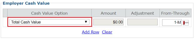 Employer Cash Value Option